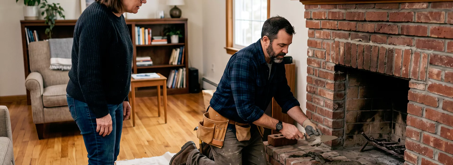Brick Fireplace Repair in Lakewood
