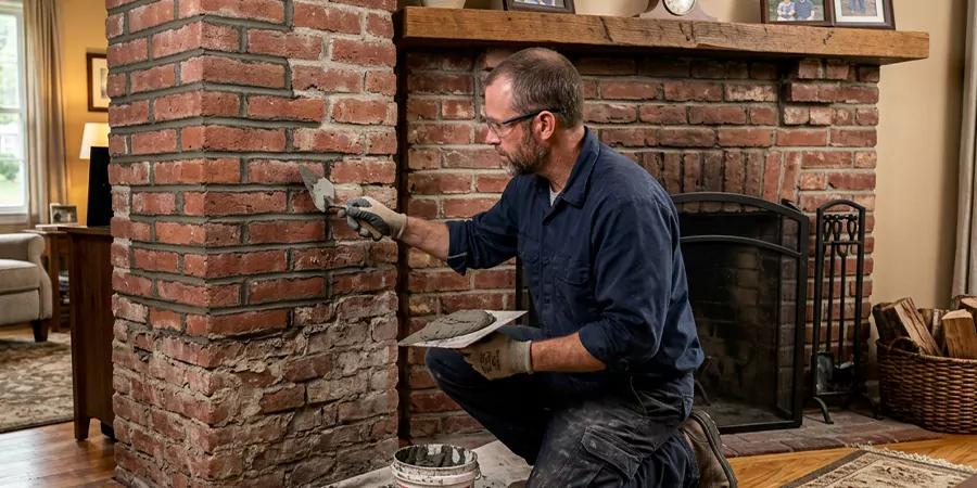 Repointing Brick Fireplace Lakewood