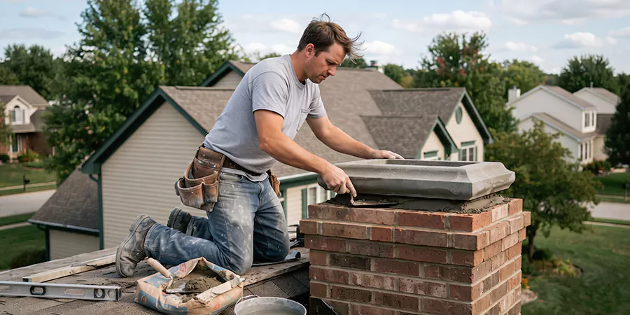 Stone Chimney Crown Installation Lakewood