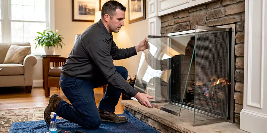 Fireplace Glass Panel and Screen Installation Lakewood