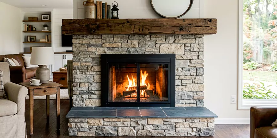 Modern and Farmhouse Fireplace Makeover Lakewood