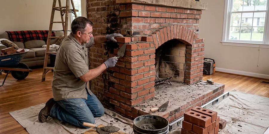 Rebuild Stone Fireplace Lakewood