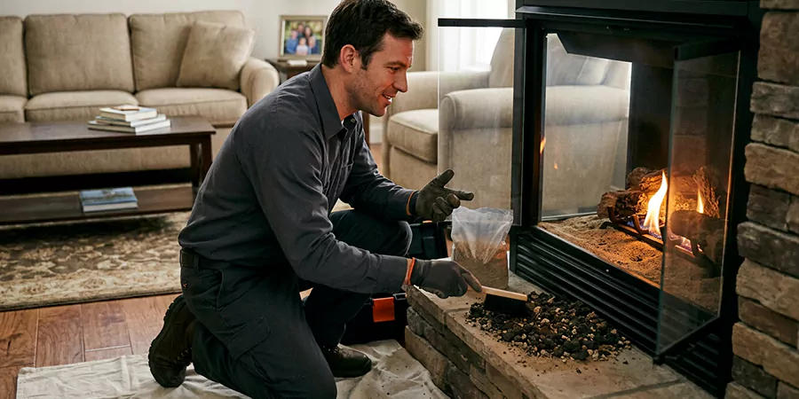 Sand and Embers for Gas Fireplace Lakewood