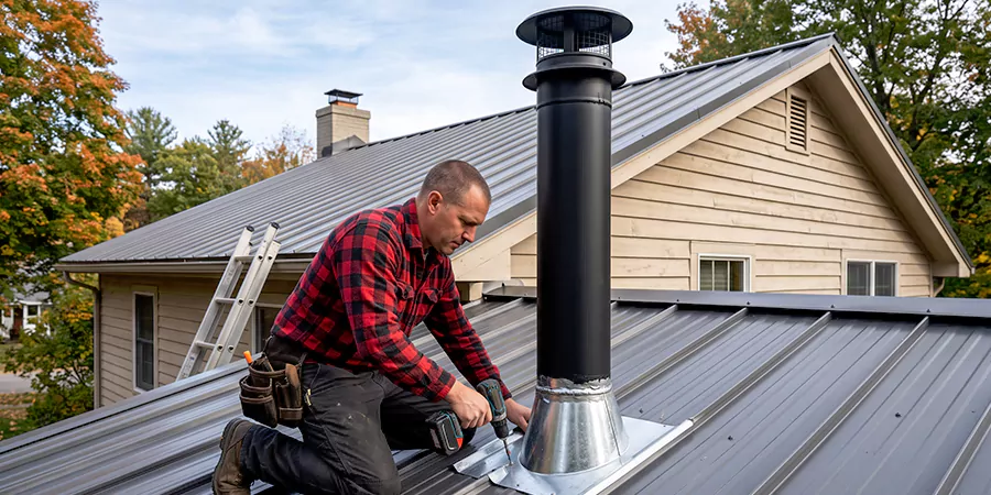 Stove Pipe Through Metal Wall or Roof Lakewood